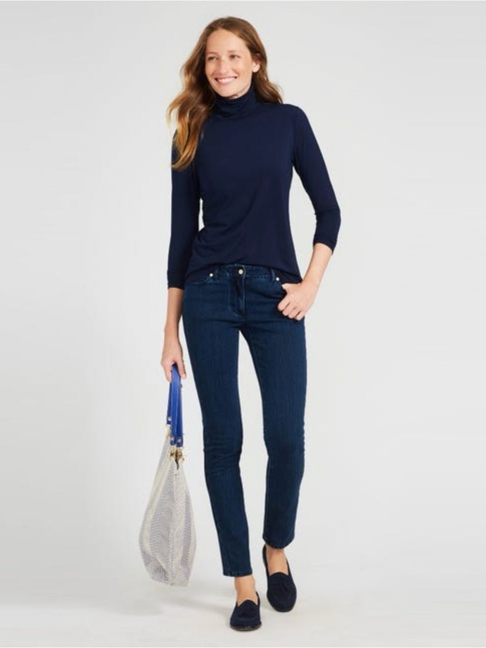 Designer J. McLaughlin Dark Denim Stretch Skinny Jeans Pants Cotton Spandex 2